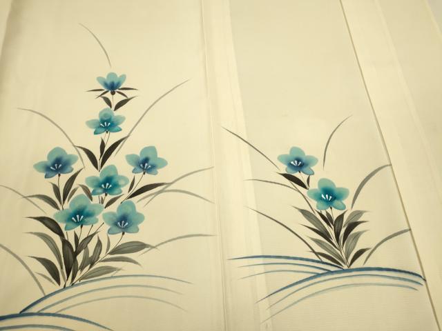平和屋着物＊夏物 訪問着 絽 手描き 草花文 正絹 逸品 CABB2265ze