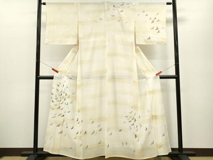 平和屋着物＊夏物 訪問着 絽 飛鳥文 暈し染め 金銀彩 正絹 逸品 CABB2271ze