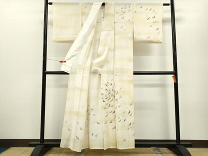 平和屋着物＊夏物 訪問着 絽 飛鳥文 暈し染め 金銀彩 正絹 逸品 CABB2271ze