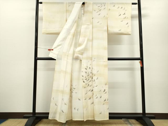 平和屋着物＊夏物 訪問着 絽 飛鳥文 暈し染め 金銀彩 正絹 逸品 CABB2271ze