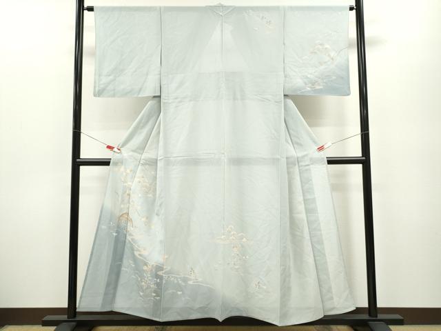 平和屋着物＊夏物　訪問着　絽　籬草花文　暈し染め　正絹　逸品　CABB2272ze 平和屋着物＊夏物 訪問着 絽 籬草花文 暈し染め 正絹 逸品
