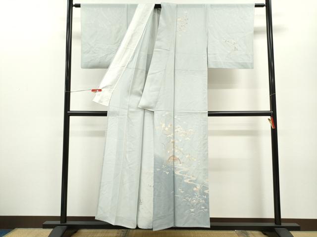 平和屋着物＊夏物 訪問着 絽 籬草花文 暈し染め 正絹 逸品