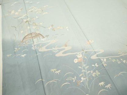 平和屋着物＊夏物 訪問着 絽 籬草花文 暈し染め 正絹 逸品 CABB2272ze
