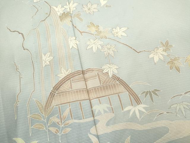 平和屋着物＊夏物 訪問着 絽 籬草花文 暈し染め 正絹 逸品