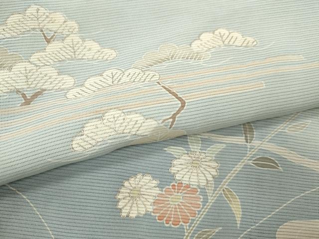 平和屋着物＊夏物　訪問着　絽　籬草花文　暈し染め　正絹　逸品　CABB2272ze 平和屋着物＊夏物 訪問着 絽 籬草花文 暈し染め 正絹 逸品