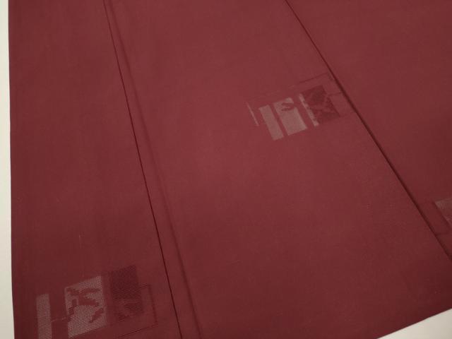 平和屋着物＊夏物　色無地　色紙重ね笹竹紋紗　葡萄色　正絹　逸品　CABB2278ze 平和屋着物＊夏物 色無地 色紙重ね笹竹紋紗 葡萄色 正絹 逸品 CABB2278ze