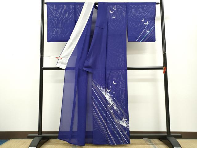 平和屋着物＊夏物 訪問着 絽 草花舞蝶文 金銀彩 正絹 逸品 CABB2279ze