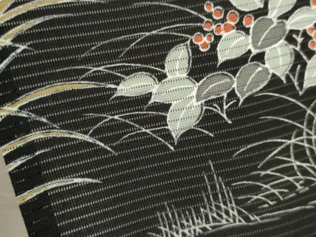 平和屋着物＊夏物 黒留袖 絽 人物風景花文 暈し染め 金彩