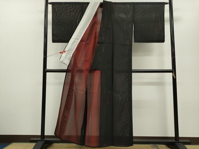 平和屋着物＊夏物　小紋　紗　吉祥文　黒地　正絹　逸品　CABB2287ze 平和屋着物＊夏物 小紋 紗 吉祥文 黒地 正絹 逸品 CABB2287ze