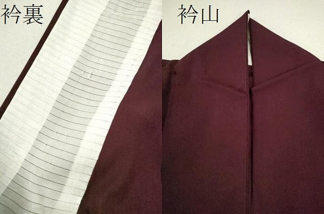 平和屋着物＊夏物 色無地 吉祥紋紗 暗紅色 正絹 逸品 CABB2288ze