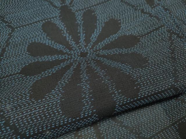 平和屋着物＊夏物 本場大島紬 夏大島 麻の葉花文 正絹 逸品 CABB2289ze