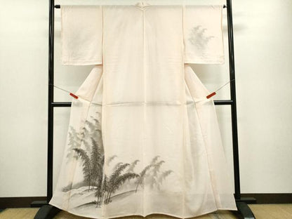平和屋着物＊夏物 訪問着 絽 手描き 笹竹文 暈し染め 正絹 逸品 未使用 CABB2291ze