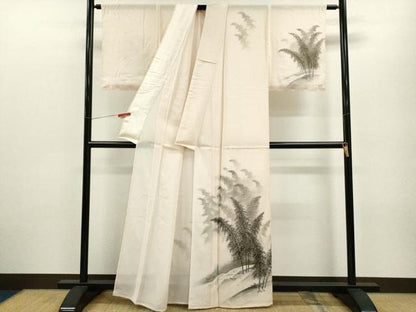 平和屋着物＊夏物 訪問着 絽 手描き 笹竹文 暈し染め 正絹 逸品 未使用 CABB2291ze
