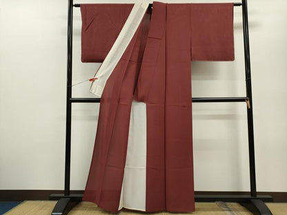 平和屋着物＊夏物 色無地 絽 蘇芳色 正絹 逸品 未使用 CABB2294ze
