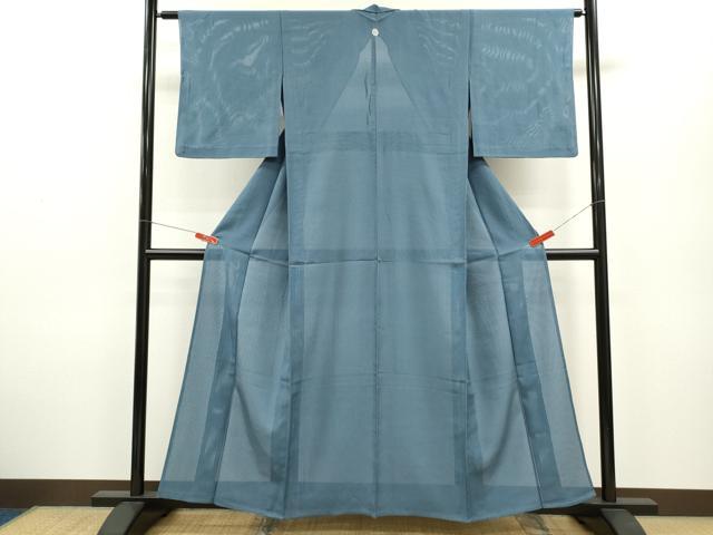 平和屋着物＊夏物 色無地 縦絽 薄縹色 正絹 逸品 CABB2295ze