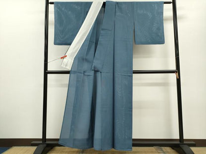 平和屋着物＊夏物 色無地 縦絽 薄縹色 正絹 逸品 CABB2295ze