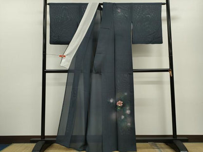 平和屋着物＊夏物 訪問着 絽 手描き 枝花文 暈し染め 金彩 正絹 逸品 CABB2297ze