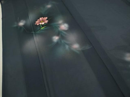 平和屋着物＊夏物 訪問着 絽 手描き 枝花文 暈し染め 金彩 正絹 逸品 CABB2297ze