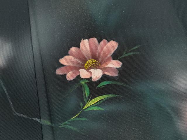 平和屋着物＊夏物 訪問着 絽 手描き 枝花文 暈し染め 金彩
