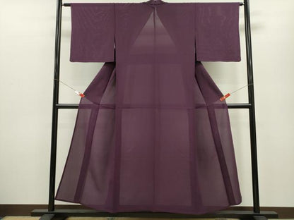 平和屋着物＊夏物 色無地 絽 似せ紫色 正絹 逸品 CABB2298ze