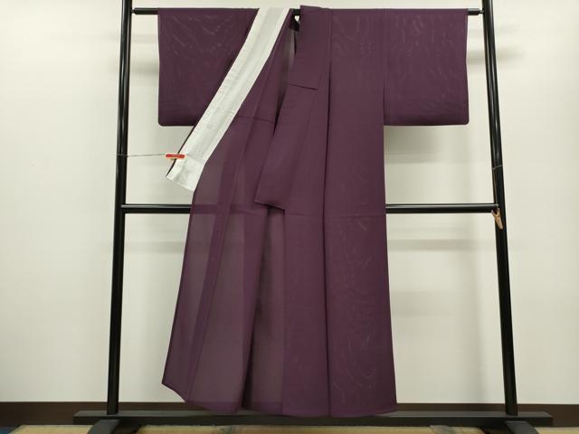 平和屋着物＊夏物 色無地 絽 似せ紫色 正絹 逸品 CABB2298ze