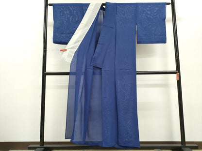 平和屋着物＊夏物 色無地 絽 瑠璃紺色 正絹 逸品 CABB2299ze
