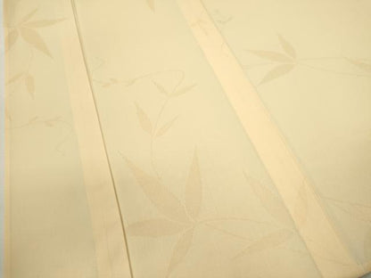 平和屋着物＊夏物 色無地 枝葉紋紗 蜂蜜色 正絹 逸品 未使用 CABB2301ze