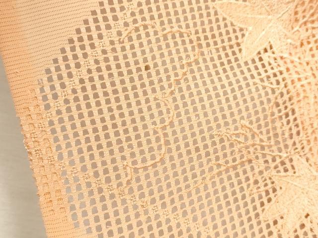 平和屋着物＊夏物 色留訪問着 色無地 絽 総刺繍 松皮菱草花文 雄黄色 正絹 逸品 CABB2303ze