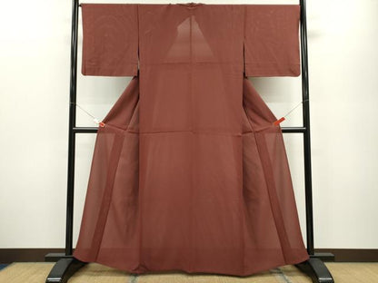 平和屋着物＊夏物 色無地 絽 錆色 正絹 逸品 CABB2307ze