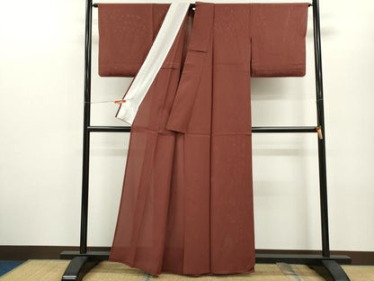 平和屋着物＊夏物 色無地 絽 錆色 正絹 逸品 CABB2307ze