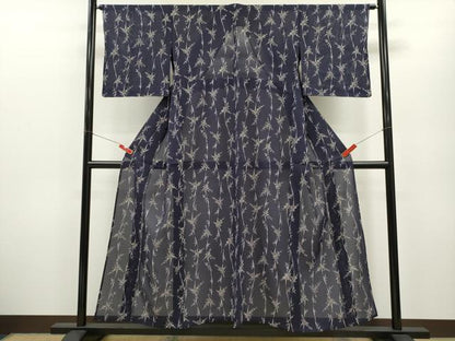 平和屋着物＊夏物 小紋 絽 笹竹文 正絹 逸品 未使用 CABB2308ze