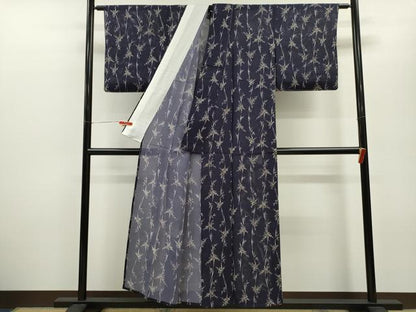 平和屋着物＊夏物 小紋 絽 笹竹文 正絹 逸品 未使用 CABB2308ze