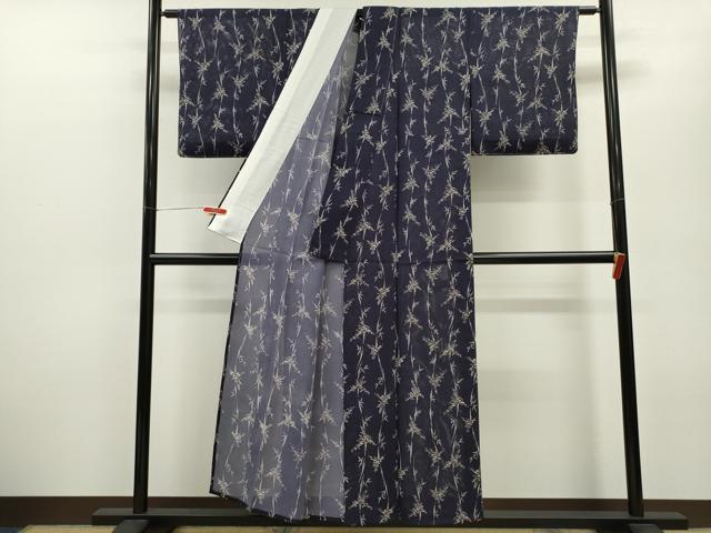 平和屋着物＊夏物 小紋 絽 笹竹文 正絹 逸品 未使用 CABB2308ze