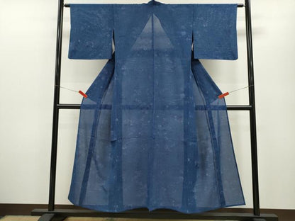 平和屋着物＊夏物 小紋 絽 東京染 彩匠紅型 人物草花文 反端付き 正絹 逸品 CABB2309ze