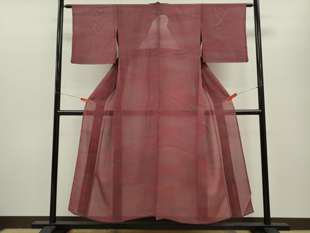 平和屋着物＊夏物 小紋 絽 暈し染め 正絹 逸品 CABB2310ze