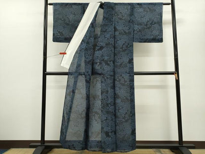平和屋着物＊夏物 紗紬 風景草花文 正絹 逸品 CABB2311ze