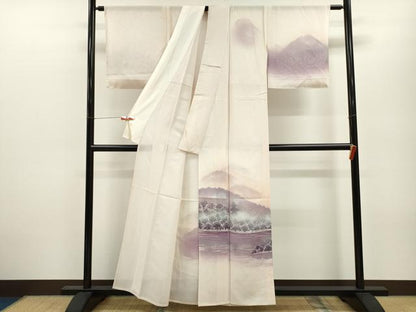 平和屋着物＊夏物 訪問着 絽 霞遠山風景文 たたき染め 正絹 逸品 未使用 CABB2312ze