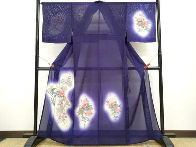 平和屋着物＊夏物 訪問着 絽 刺繍 手描き 枝花文 暈し染め 正絹 逸品 未使用 CABB2313ze