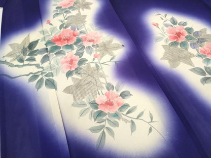 平和屋着物＊夏物 訪問着 絽 刺繍 手描き 枝花文 暈し染め 正絹 逸品 未使用 CABB2313ze