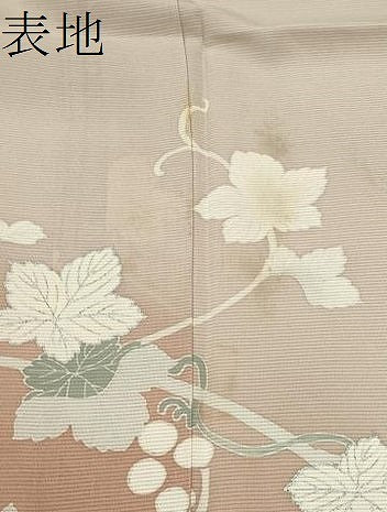 平和屋着物＊夏物 訪問着 絽 葡萄蔦の葉文 暈し染め 銀彩 正絹 逸品 CABB2314ze