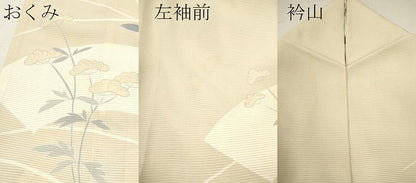 平和屋着物＊夏物 訪問着 絽 地紙枝花文 金彩 正絹 逸品 CABB2316ze