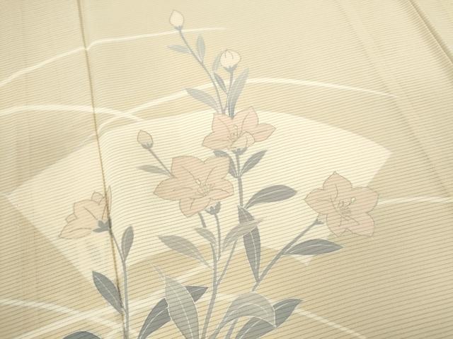 平和屋着物＊夏物 訪問着 絽 地紙枝花文 金彩 正絹 逸品 CABB2316ze
