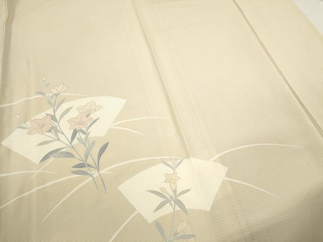 平和屋着物＊夏物 訪問着 絽 地紙枝花文 金彩 正絹 逸品 CABB2316ze