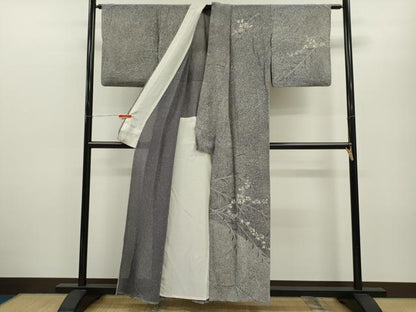 平和屋着物＊夏物 訪問着 絽 枝花文 たたき染め 正絹 逸品 CABB2320ze