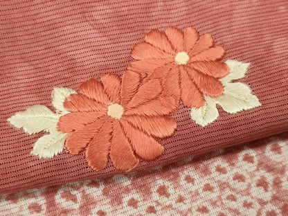 平和屋着物＊夏物　訪問着　絽　絞り　刺繍　仕覆草花文　正絹　逸品　CABB2321ze