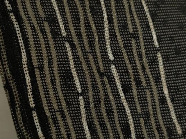平和屋着物＊夏物 小紋 紗 縞吉祥文 黒地 正絹 逸品 CABB2323ze
