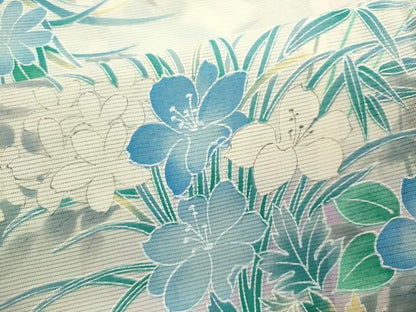 平和屋着物＊夏物 小紋 絽 草花文 暈し染め 正絹 逸品 未使用 CABB2325ze