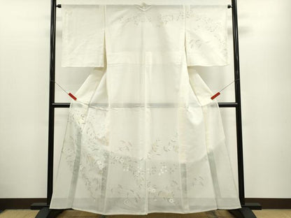 平和屋着物＊夏物 訪問着 紗 流水枝花文 暈し染め 正絹 逸品 CABB2326ze