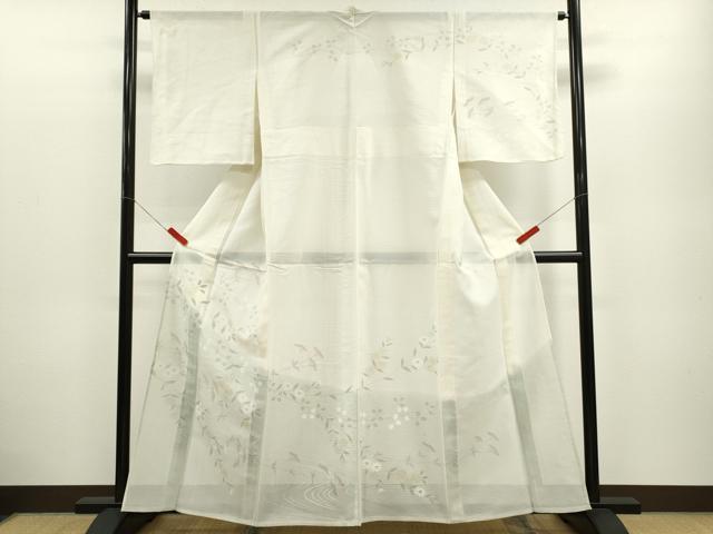 平和屋着物＊夏物 訪問着 紗 流水枝花文 暈し染め 正絹 逸品 CABB2326ze