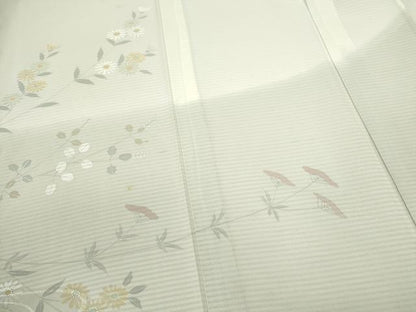 平和屋着物＊夏物 訪問着 紗 流水枝花文 暈し染め 正絹 逸品 CABB2326ze